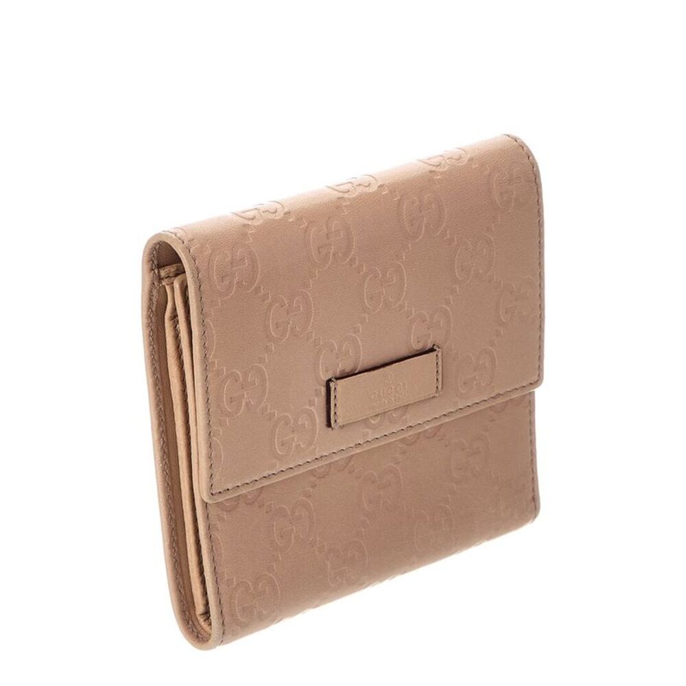 Gucci Neutral Leather Trifold Wallet (Authentic Pre-Loved)